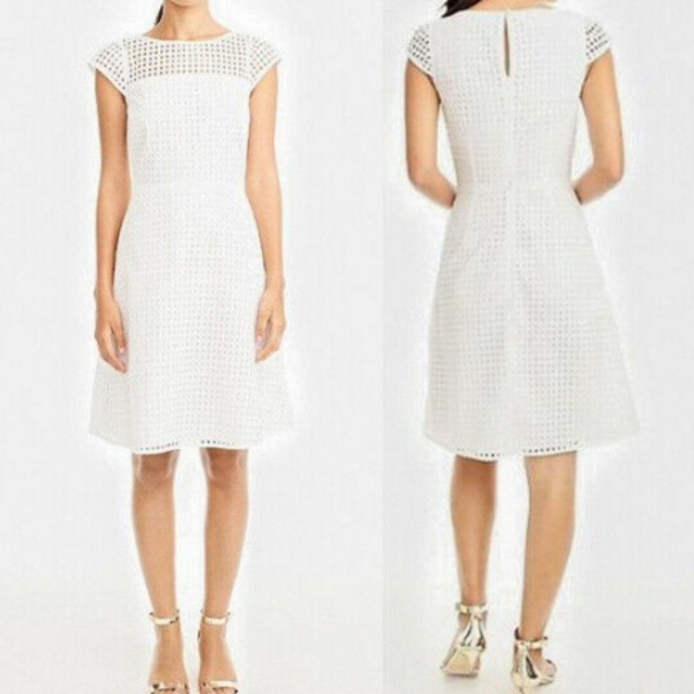 J CREW Square Neck White Eyelet Dress
